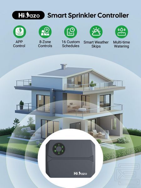 Контролер поливу HiOazo HSC-400W black із Wi-Fi на 4 зони чорний | керування через додаток, 16 графіків зрошення, підтримка датчика дощу, ручний та автоматичний режими | INKB257BK фото