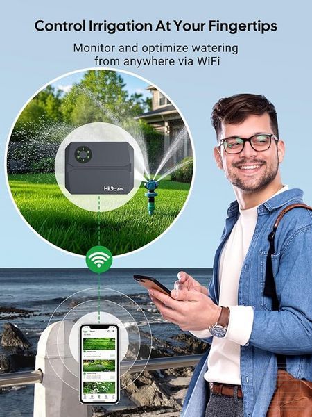 Контролер поливу HiOazo HSC-400W black із Wi-Fi на 4 зони чорний | керування через додаток, 16 графіків зрошення, підтримка датчика дощу, ручний та автоматичний режими | INKB257BK фото