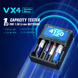 Зарядний пристрій XTAR VX4 V2 Type-C 10440~32650 1.5V/3.6V/3.7V Li-ion, 3.2V LiFePo4, 1.2V Ni-Mh, 3.2V LiFePo4 із дисплеєм QC3.0 | заряд - 3Ax1, 2Ax2, 1Ax4, 0.5Ax4, 0.25Ax4 | 4 слоти KIT | XTR354 фото 8