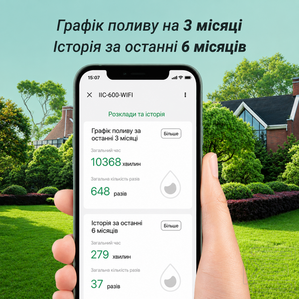Контролер поливу Inkbird IIC-600 на 6 зон із Wi-Fi розумний | керування через додаток, 4 цикли, підтримка датчика дощу, ручний та автоматичний режими | INKB113WT фото