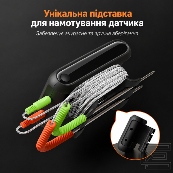 BBQ термометр Inkbird IDT-22-B Bluetooth 5.4 на 2 щупи для м'яса, гриля, духовки та коптильні | підтримка Apple Watch, 29 пресетів USDA, дальність до 100 м, точність &plusmn;1&deg;C | термометр для стейків зі складною підставкою | INKB252 фото