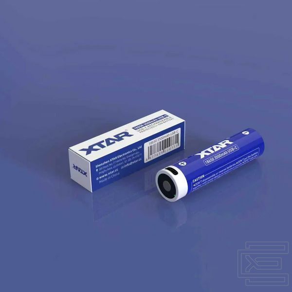 Акумуляторна батарея 18650 XTAR PRO-C 3.6V Li-ion 3500mAh із роз'ємом USB-C | мaкс. розряд - 10А | 1 шт. | XTR363 фото