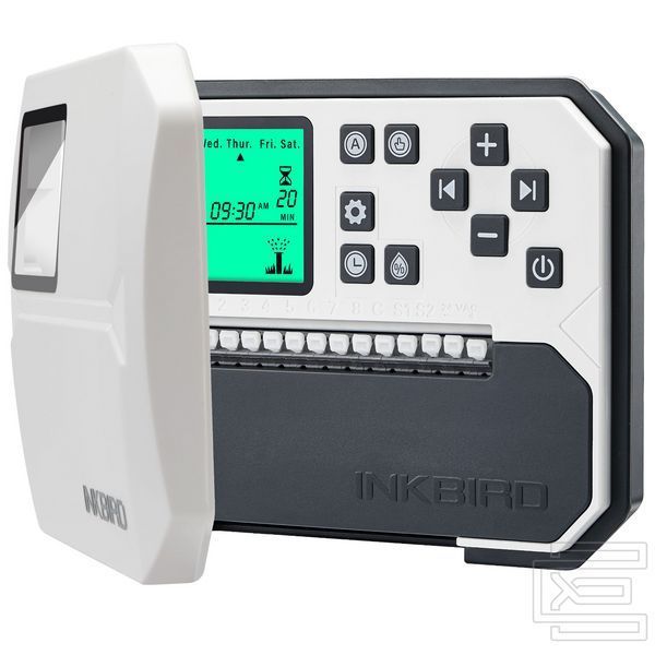 WiFi контролер поливу Inkbird IIC-800-WIFI на 8 зон із захисною кришкою для вуличного монтажу | керування через застосунок, функція Rain Bypass, сезонне коригування -90%&hellip;+100%, енергонезалежна пам'ять | автоматичний полив саду та газону | INKB114WT фото