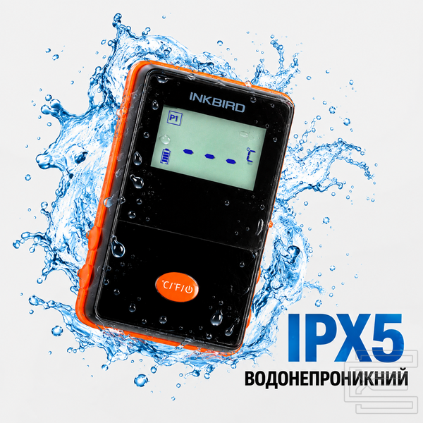 BBQ термометр Inkbird IRF-4S бездротовий з передавачем та приймачем на 4 щупи для м'яса, гриля, духовки та коптильні | захист IPX5, дальність сигналу до 300 м, точність &plusmn;1&deg;C | термометр для стейків з таймером та програмованими сповіщеннями | INKB134 фото