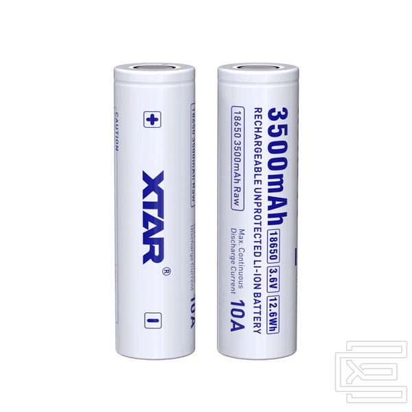 Акумуляторна батарея 18650 XTAR Raw 3.6V 3500mAh Li-ion без захисту | Високоємна літієва батарея 10A для ліхтарів та збірок | XTR443 фото