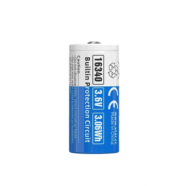 Акумуляторна батарея 16340 XTAR White-Blue 3.6V (4.2V-2.75V) Li-ion 850mAh | мaкс. заряд - 0.65А / розряд - 2.5А | 1шт. (XTR321) | XTR321 фото