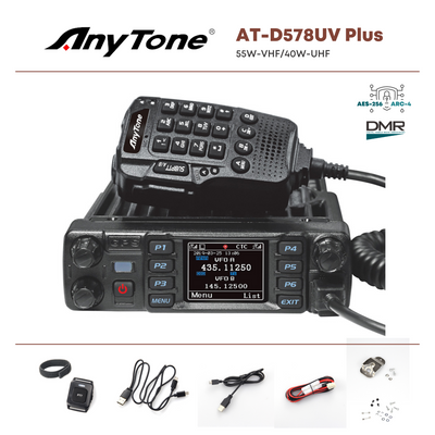 Рація AnyTone AT-D578UV plus автомобільна цифрова DMR + аналогова із Bluetooth, GPS, AES256, ARC4 | Базовий комплект | (FX705) | FX705 фото