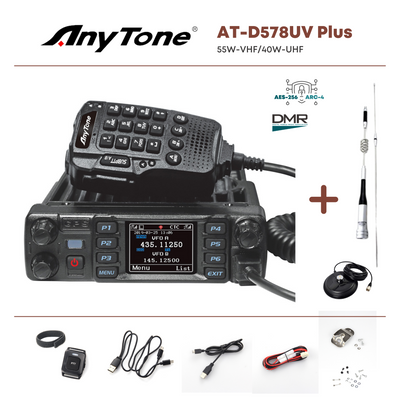 Рація AnyTone AT-D578UV plus автомобільна цифрова DMR + аналогова із Bluetooth, GPS, AES256, ARC4 | Базовий комплект + Антена | (FX706) | FX706 фото