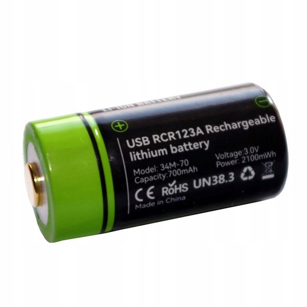 Акумуляторна батарея 16340 (RCR123) Beston Micro-USB 3V 800mAh Li-ion | набір 2шт. із кабелем (BST370) | BST370 фото