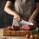 Ніж для заморожених продуктів HEZHEN X02 серії SUPREME кухонний, лезо 206мм, німецька нержавіюча сталь 1.4116, 56-58HRC, червоне дерево (ZEN128) | ZEN128 фото 4