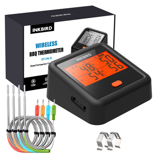 BBQ термометр Inkbird IDT-34C-B цифровий із Bluetooth 5.1 на 4 кольорові щупи (INKB213) | INKB213 фото