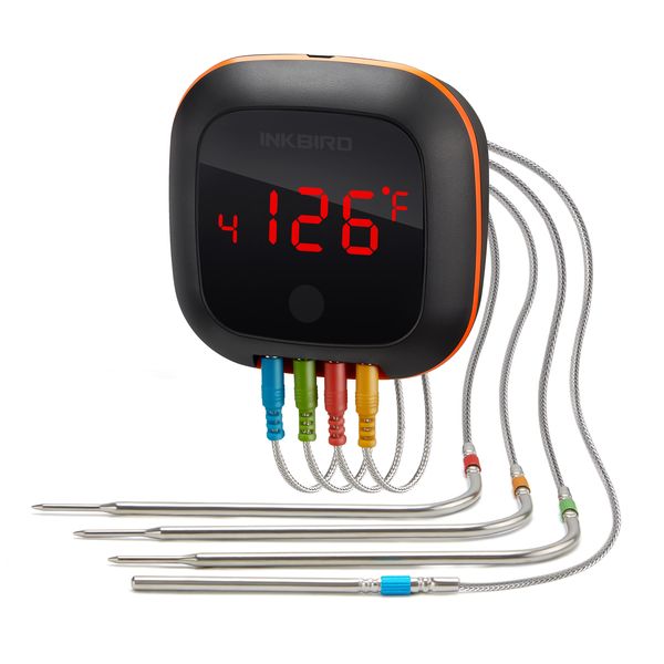 BBQ термометр Inkbird IBT-4XS цифровий із Bluetooth на 4 кольорові щупи (INKB124) | INKB124 фото