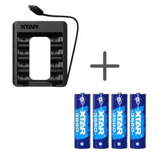 Акумуляторна батарея AA XTAR Blue PRO Touch 1.5V Li-ion 2500mAh 4шт. в комплекті із зарядним пристроєм XTAR C4-AA | XTR442SC фото