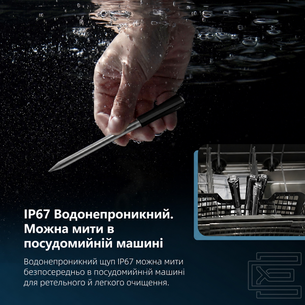 BBQ термометр Inkbird INT-14S-BW кулінарний цифровий із Bluetooth та Wi-Fi 2.4G | 4 бездротові щупи із 5 датчиками кожен, WiFi + Bluetooth 5.4, точність &plusmn;0.3&deg;C, IP67 | INKB287 фото