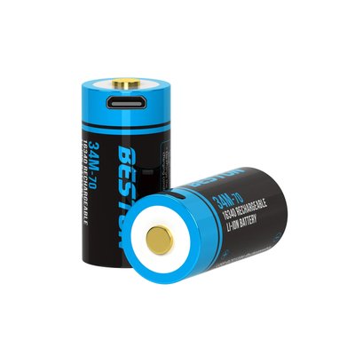 Акумуляторна батарея 16340 (RCR123) Beston Micro-USB 3.7V 800mAh Li-ion | набір 2шт. із кабелем (BST369) | BST369 фото