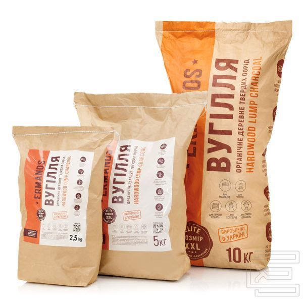 Деревне вугілля Ermanos Elite Hardwood Lump Charcoal 5 кг (ERS034-5) | ERS034-5 фото