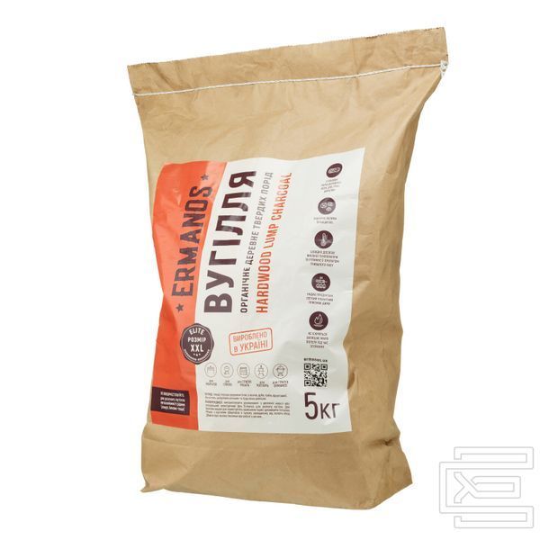 Деревне вугілля Ermanos Elite Hardwood Lump Charcoal 5 кг (ERS034-5) | ERS034-5 фото