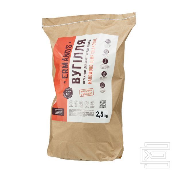 Деревне вугілля Ermanos Elite Hardwood Lump Charcoal 2,5 кг (ERS034-2-5) | ERS034-2-5 фото