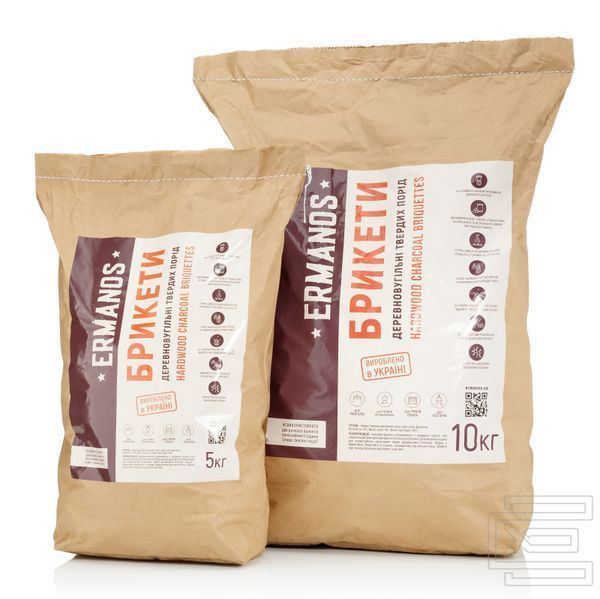 Брикети деревновугільні твердих порід Ermanos Hardwood Charcoal Briquettes 10 кг (ERS043-10) | ERS043-10 фото