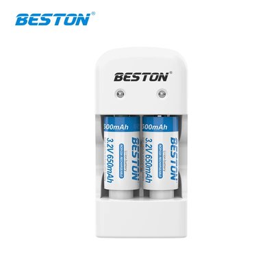 Зарядний пристрій Beston Micro-USB LiFePo4 RCR123A + 2шт. RCR123A | заряд - 0.14Aх2 | 2 слоти (BST390) | BST390 фото